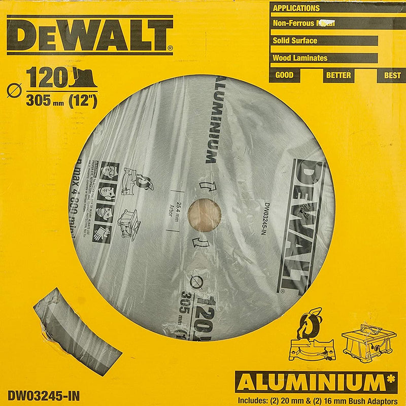 Dewalt DW03245-IN 12 Inch 120 Teeth 305mm Out Diameter Circular Saw Blade (Pack of 5)