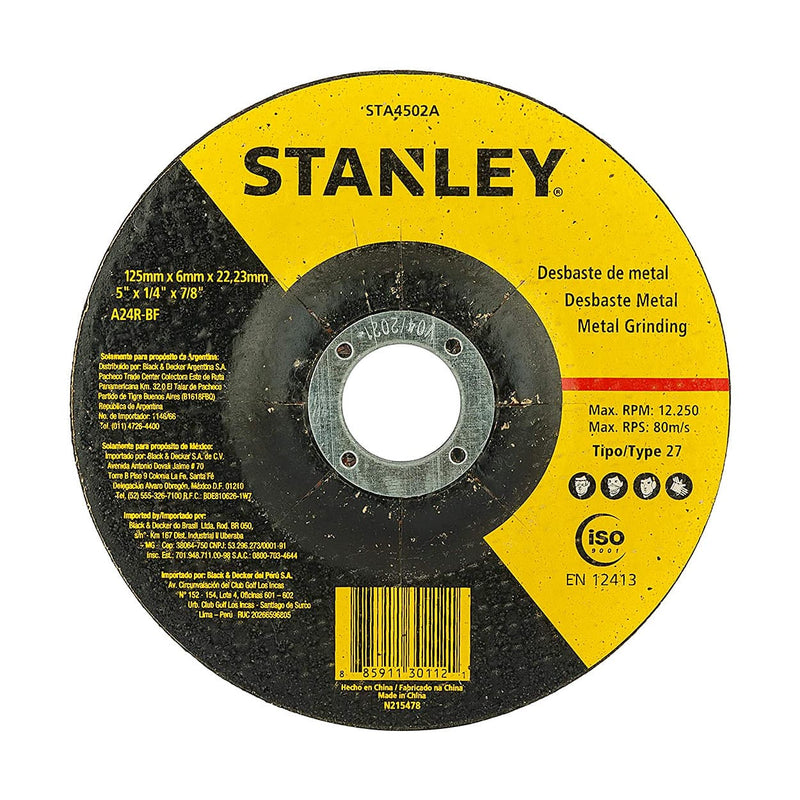 Stanley STA4502A-IN Metal Grinding Wheel 125x6x22mm