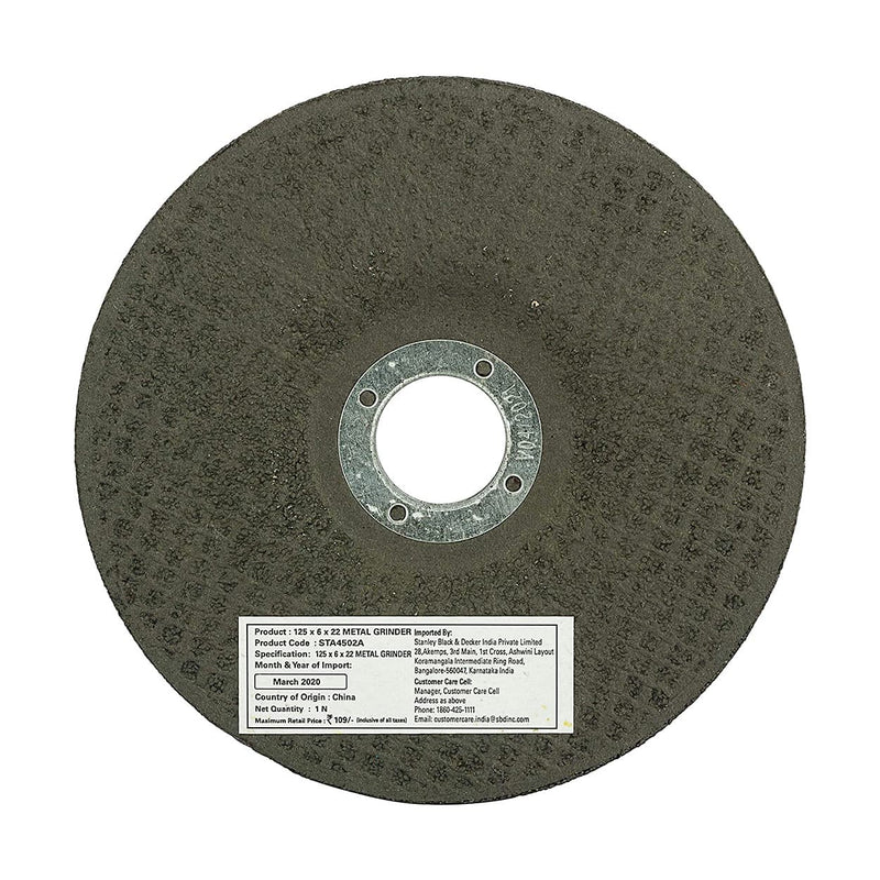 Stanley STA4502A-IN Metal Grinding Wheel 125x6x22mm