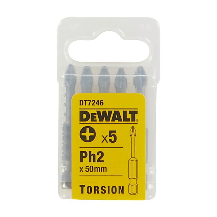 Dewalt DT7246-QZ Phillips Torsion Screwdriver Bits With Extra Grip PH2x50mm