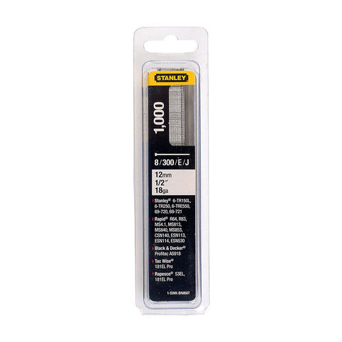 Stanley 1-SWK-BN050T  12MM/1/2"/18 GA Brad Nails J Type - Pack of 3