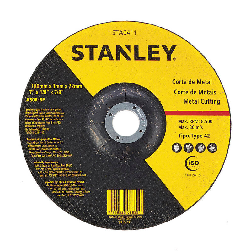 Stanley STA0411-IN Metal Cutting Wheel 180x3.0x22mm (Pack of 10)