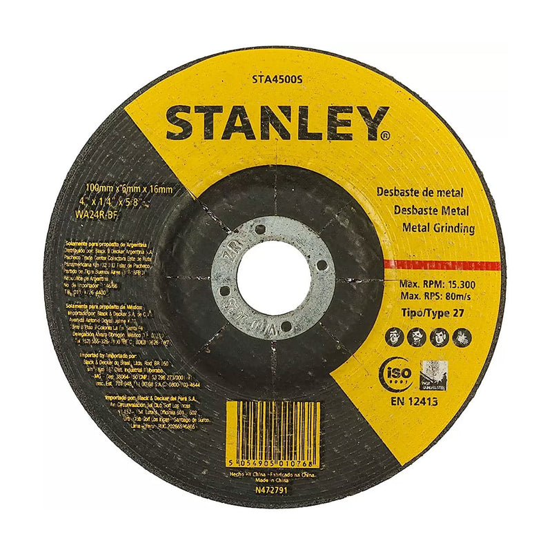Stanley STA4500S Grinding Wheel For Inox 100x6x16mm