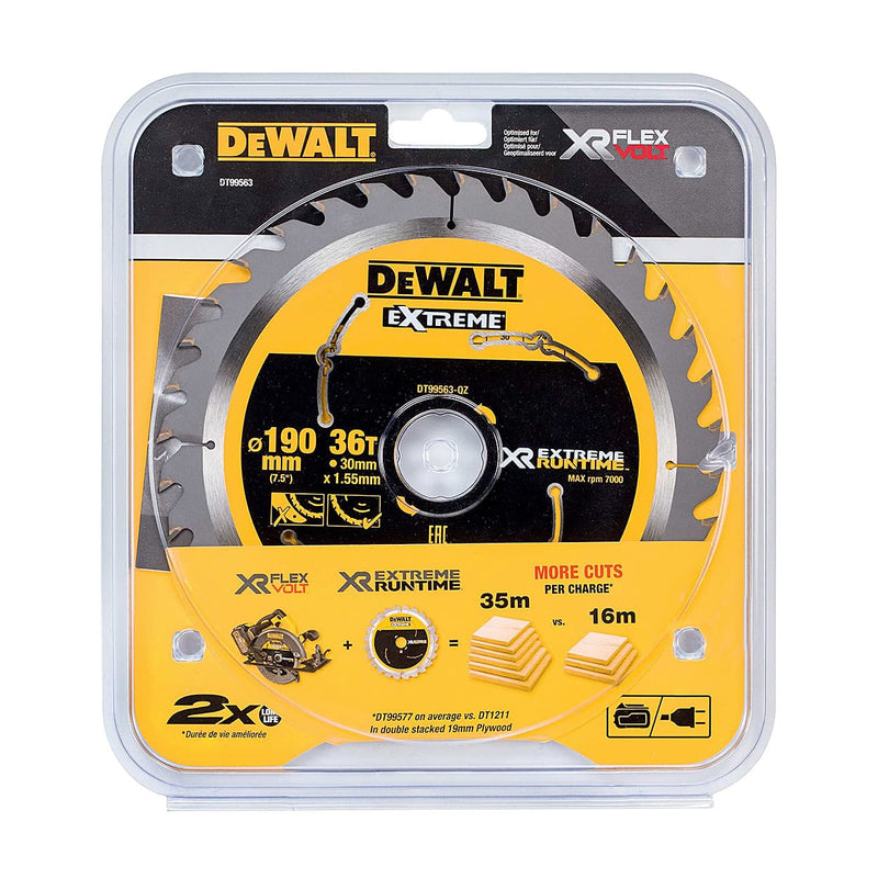 Dewalt DT99563-QZ 7-1/2 Inch 36 Teeth 190mm Out Dia XR Extreme Runtime Circular Saw Blade