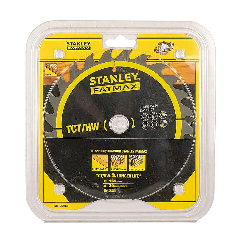 Stanley STA15325B20 Circular Saw Blade 165MM X20MM BORE X 24T CSB