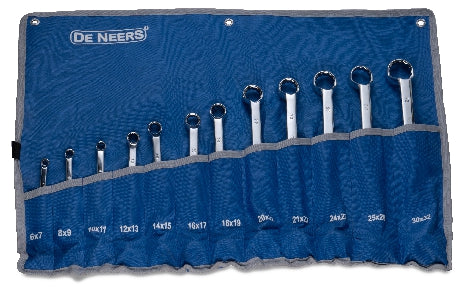 De Neers 13ELP-12M Ring Spanners Elliptical Mirror Finish Set of 12 Pcs