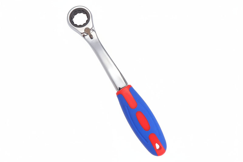 De Neers Reversible Ring-Type Click Ratchet Wrench with TPR Handle
