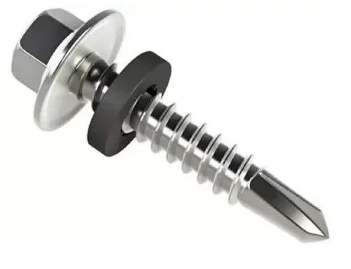 No. 12 410 Stainless Steel Hex Flange With Rubber Washer Self Drilling Screws