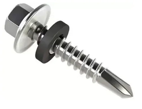 No. 12 410 Stainless Steel Hex Flange With Rubber Washer Self Drilling Screws