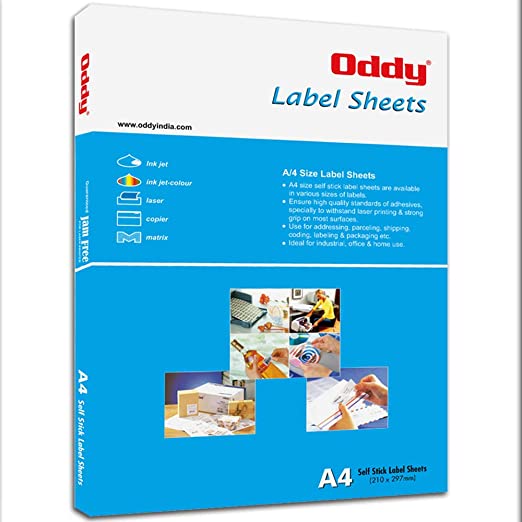 Oddy A4 Paper Labels for Copiers, Laser & Inkjet
