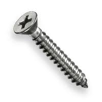 No.12 304 Stainless Steel CSK Phillips Self Tapping Screws Pack of 100