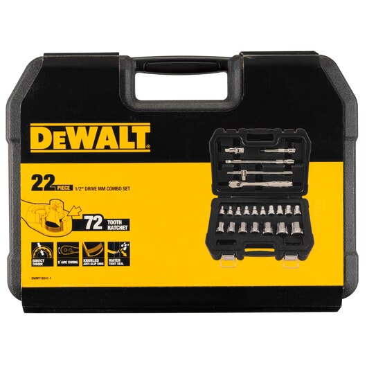 DeWalt DWMT19241-1 1/2Inch Sq. Drive 6 Pt Socket Set 22Pcs