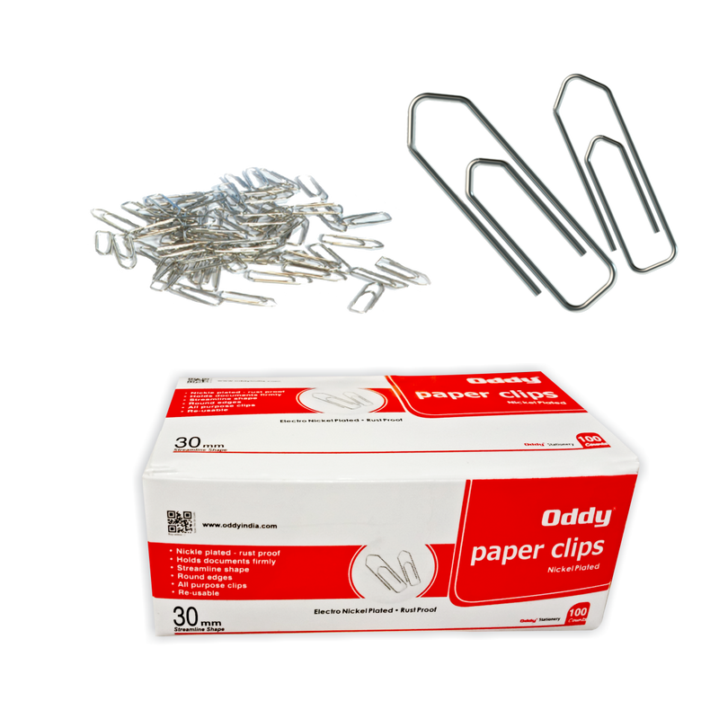 Oddy Paper Clips Nickel Plated