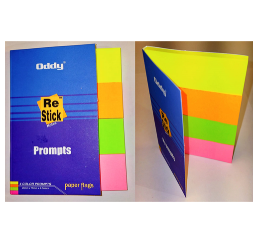 RS-PR4-S Small Re-Stick Paper Prompts in 4 Colors