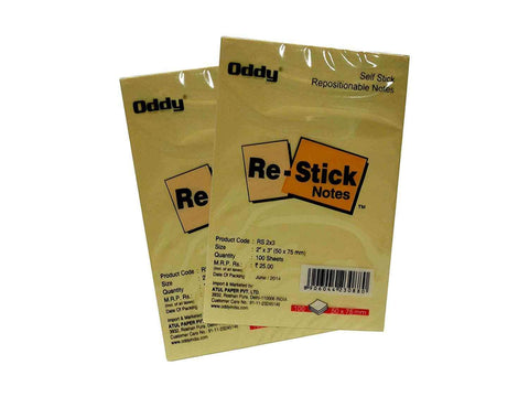 Re-stick Paper Notes 2x3 (Yellow)
