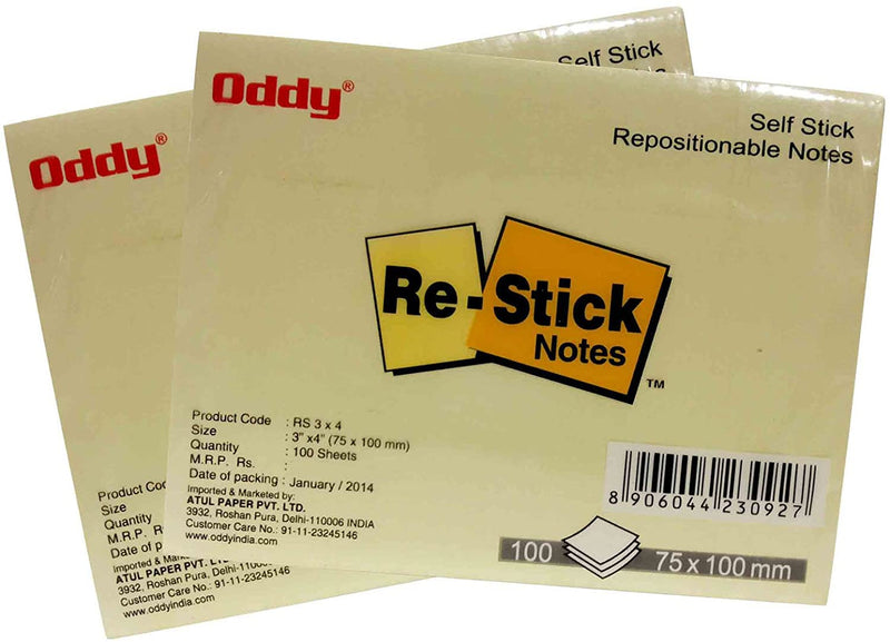 Re-stick Paper Notes 3x4 (Yellow)