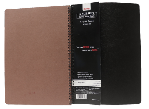 SPA480 5S 1/4 Spiral Note Book 80 Sheets