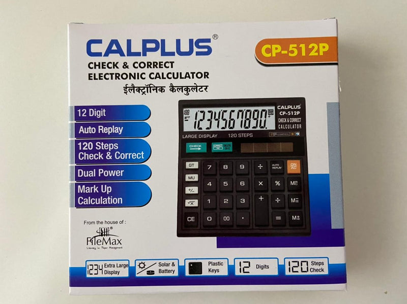 CP-512P Calplus Check and Correct Electronic Calculator - Pack of 3