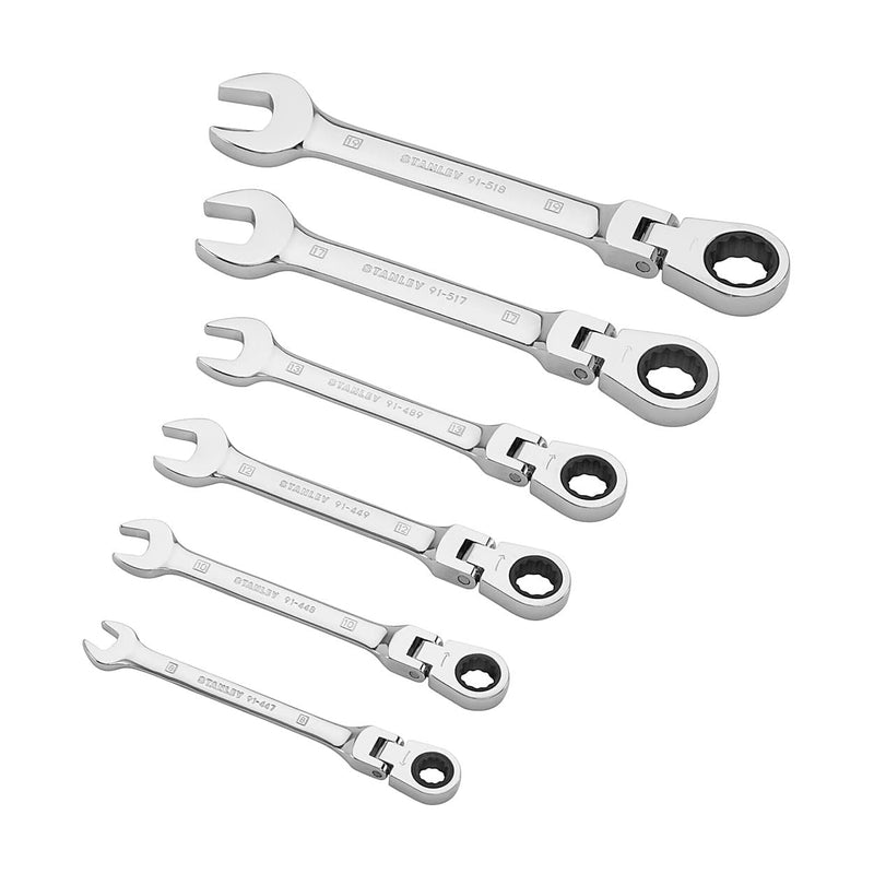 Stanley 4-91-444 Flexible Ratcheting Combination Spanner Set 6Pcs