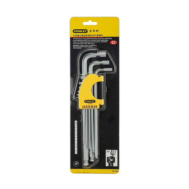 Stanley STMT94162-8 Long Spherical Head Hex Key Set 9pcs