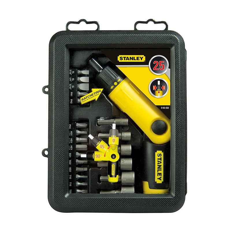 Stanley 0-63-022 Pistol Grip Ratcheting Screwdriver Set 25pc