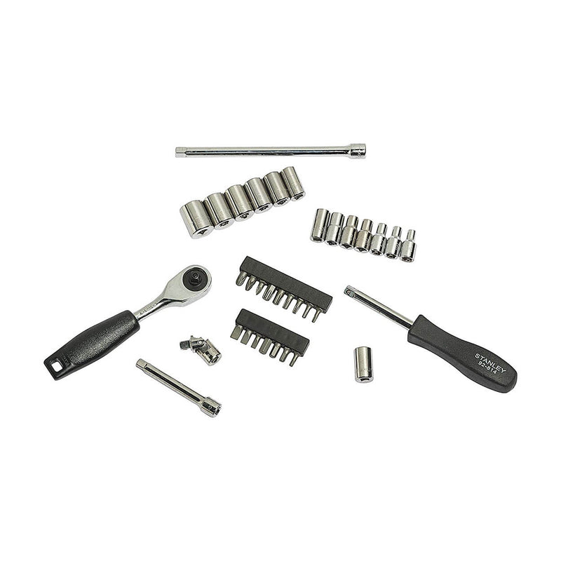 Stanley 1-89-033 1/4Inch Sq. Drive 6 PT Socket and Bit Mechanic Tool Kit