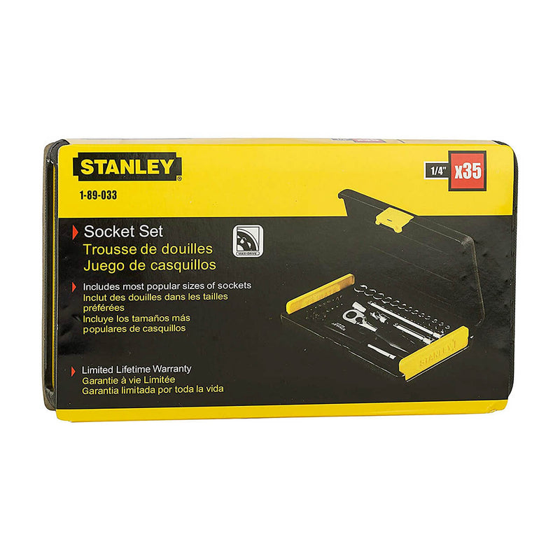 Stanley 1-89-033 1/4Inch Sq. Drive 6 PT Socket and Bit Mechanic Tool Kit