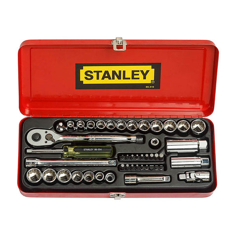 Stanley 89-516 1/4" & 3/8inch Sq. Drive Socket & Bit Set 46pc