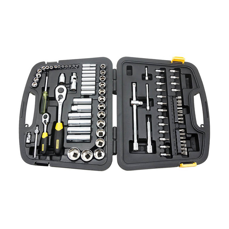 Stanley 94-190 1/4'' and 1/2'' Square Drive 6 Point Metric Socket Set 86pc