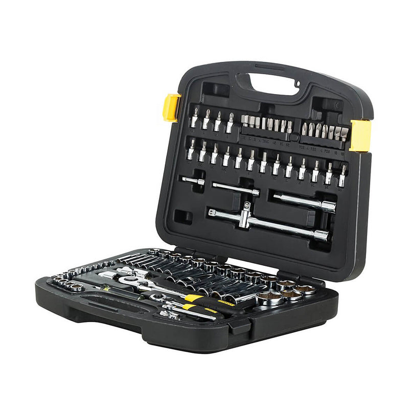 Stanley 94-190 1/4'' and 1/2'' Square Drive 6 Point Metric Socket Set 86pc