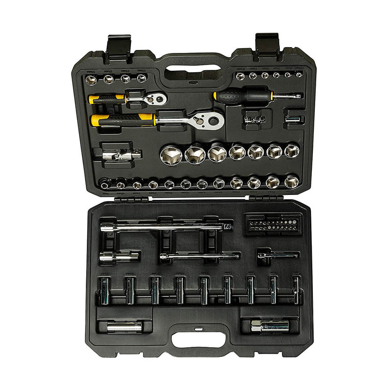 Stanley STMT82831-1-12 1/4 & 1/2Inch Sq. Drive Chrome Socket Set 72Pcs
