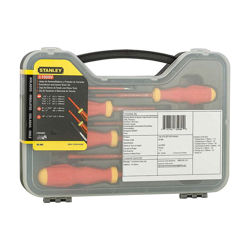 Stanley STMT60175 VDE Screwdriver Set With Bonus Tester 7pc