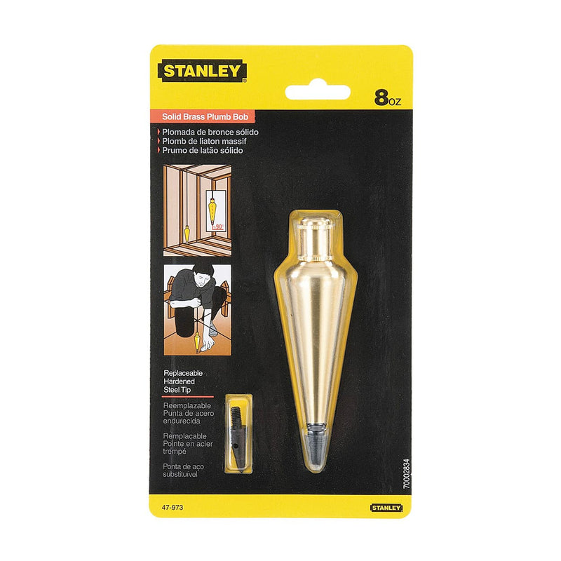 Stanley 0-47-973 Brass Plumb Bob (Architect) 225Gms