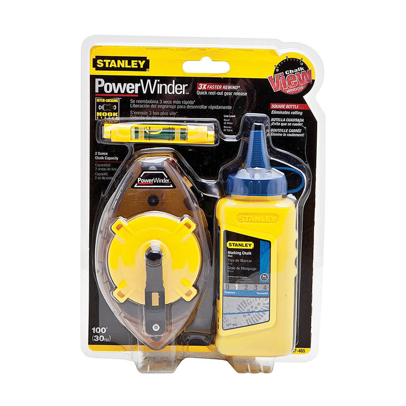 Stanley 0-47-465 Powerwinder Chalkline Set 30Mtr