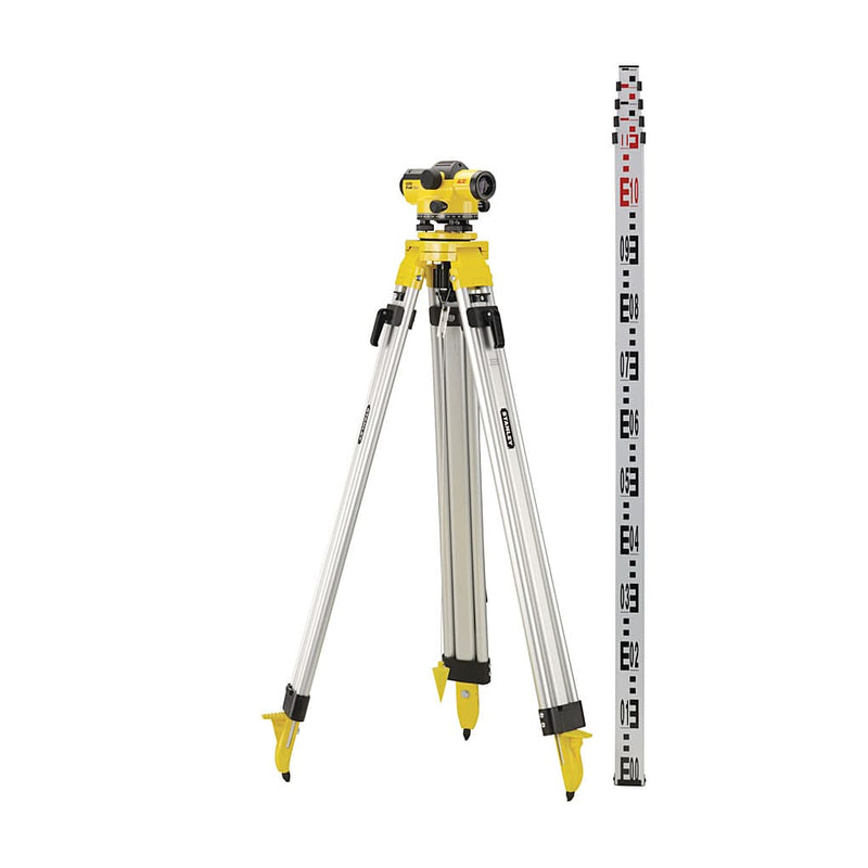 Stanley 1-77-244 AL32XL Optical Level Site Pack Set With Tripod And Staff