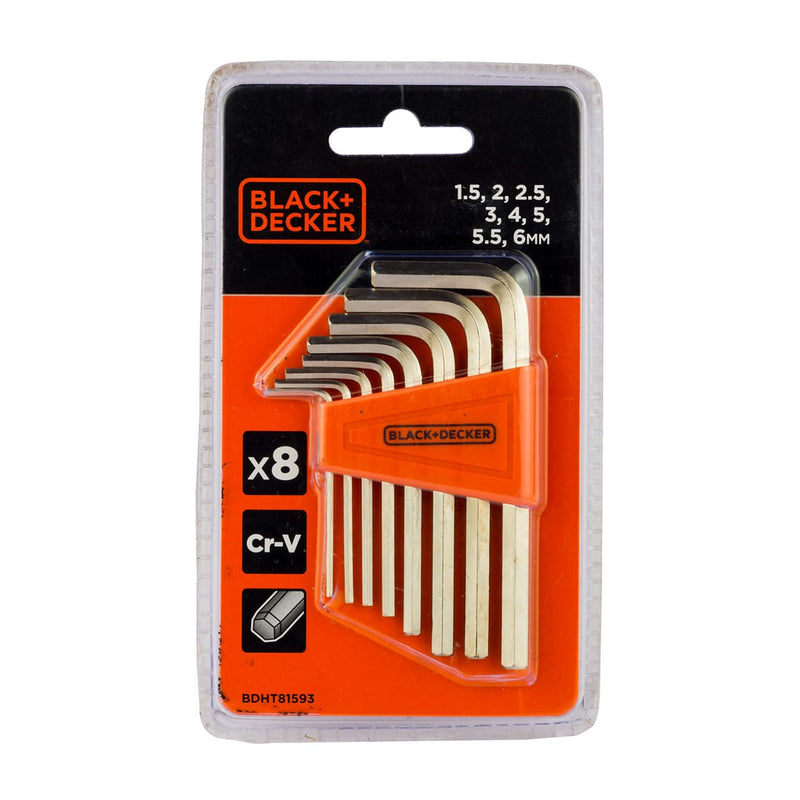 Black+Decker BDHT81593 Hex Key Set 8pcs - Pack of 2